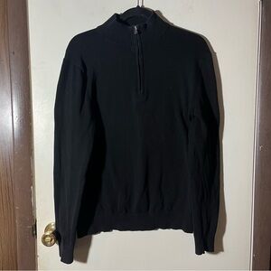 Michael Kors Mens Size Medium Quarter Zip Pullover Sweater Black Mock Neck
